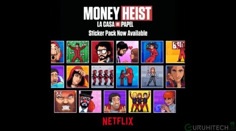 sticker money heist la casa di carta whatsapp