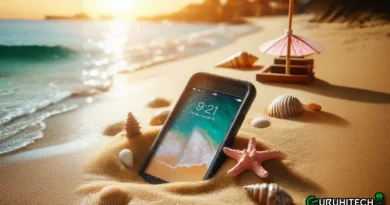 smartphone in spiaggia