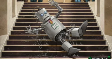 robot che cade dalle scale