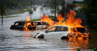 auto elettriche in fiamme