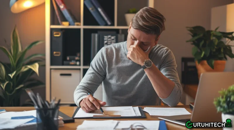 A man busy working on his telecom expense management for his business