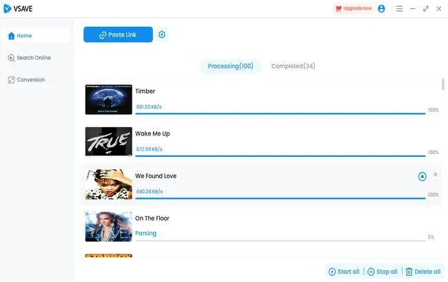 Vsave clean download page with fast speed
