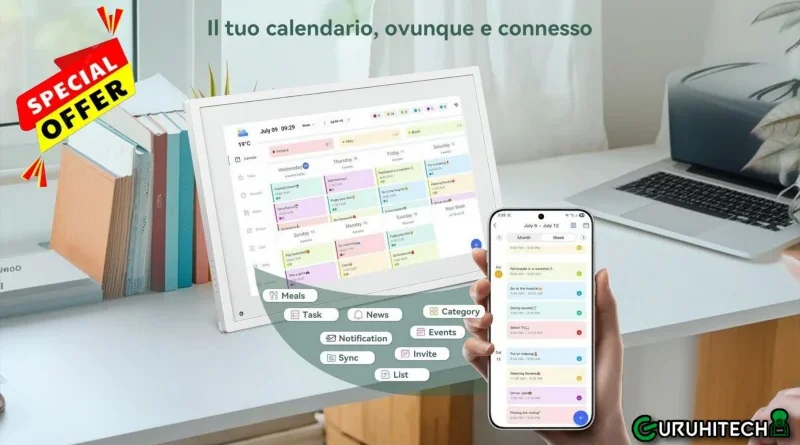 TABWEE P10: il calendario digitale che organizza la famiglia e illumina la casa