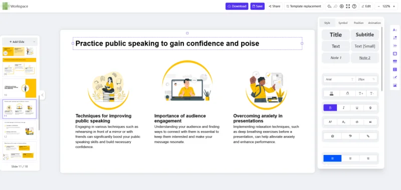 customizing presentation in workppt