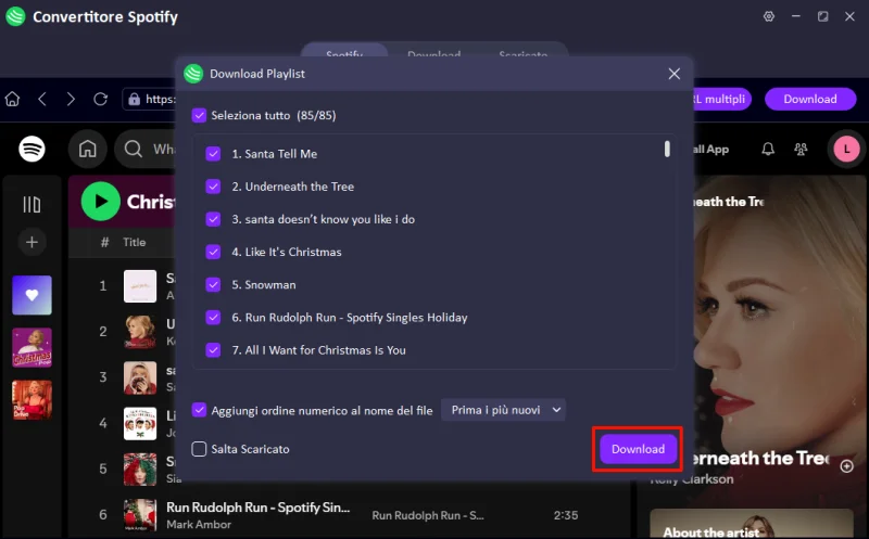 choose the spotify songs you want download