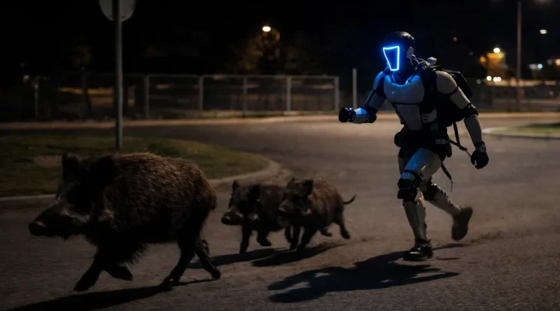 robot vs cinghiali