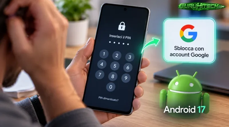 Android potrebbe permettere di sbloccare lo smartphone con l’account Google se dimentichi il PIN