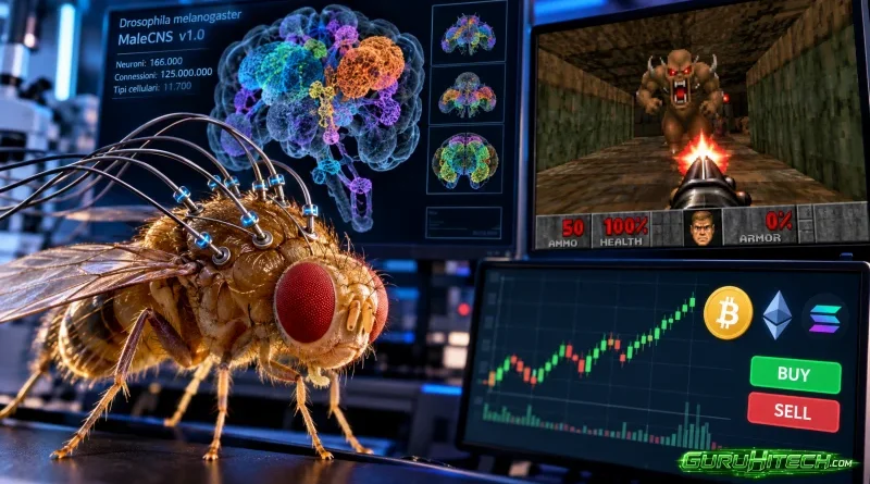 Il cervello digitale di una mosca gioca a Doom e prende decisioni sulle criptovalute