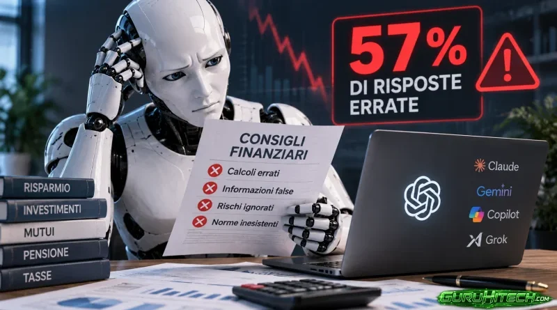 L’IA sbaglia i consigli finanziari nel 57% dei casi: lo studio mette in guardia gli utenti
