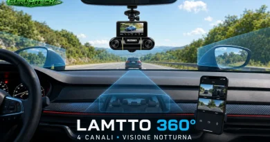 Sicurezza in auto con LAMTTO Dash Cam 360° a 4 canali [RECENSIONE]