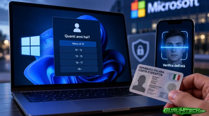 Windows 11 chiederà la tua età: Microsoft prepara controlli con selfie e documenti