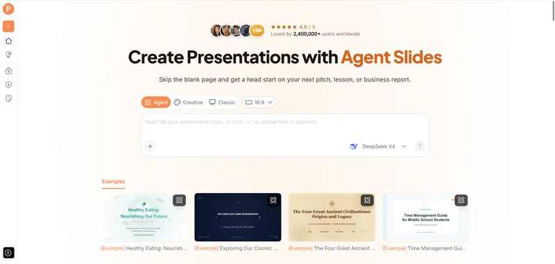 Create presentations with AI PPT Maker