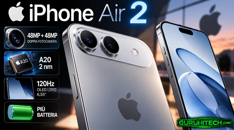 iPhone Air 2: doppia fotocamera e più batteria, ecco le novità