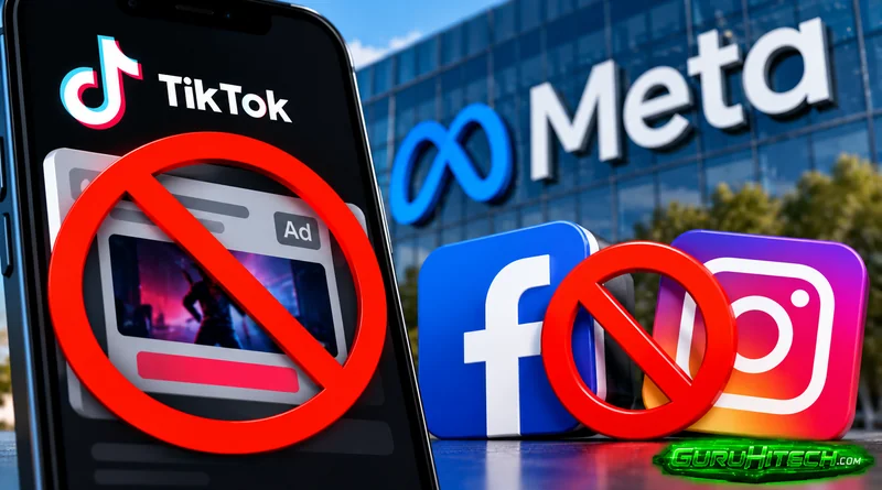 Meta dichiara guerra a TikTok: pubblicità vietate su Facebook e Instagram