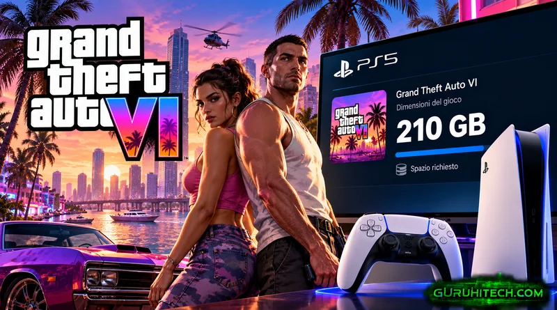 GTA 6 potrebbe occupare 210 GB su PS5: quanto spazio liberare
