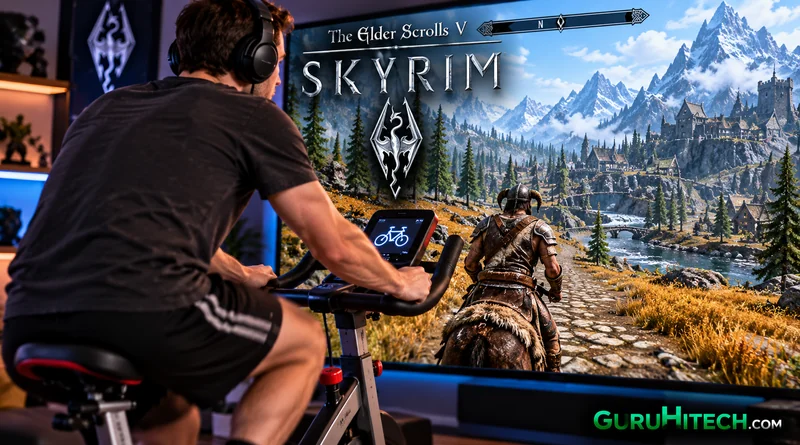 Skyrim si gioca pedalando davvero: un modder collega una cyclette al celebre RPG