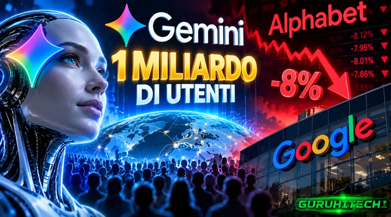 Gemini supera un miliardo di utenti, ma Alphabet crolla in Borsa