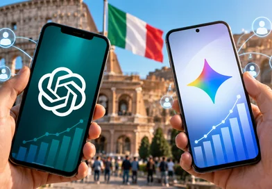 Gemini supera ChatGPT sugli smartphone in Italia: cosa rivelano i nuovi dati sull’intelligenza artificiale