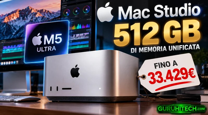 Mac Studio con 512 GB di RAM: Apple svela il prezzo, fino a 33.429 euro