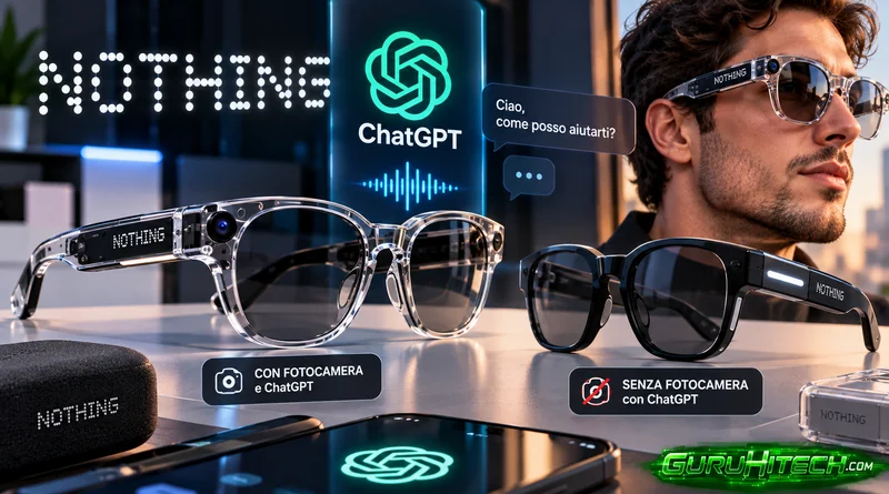 Nothing prepara due occhiali smart: uno con ChatGPT e uno senza fotocamera