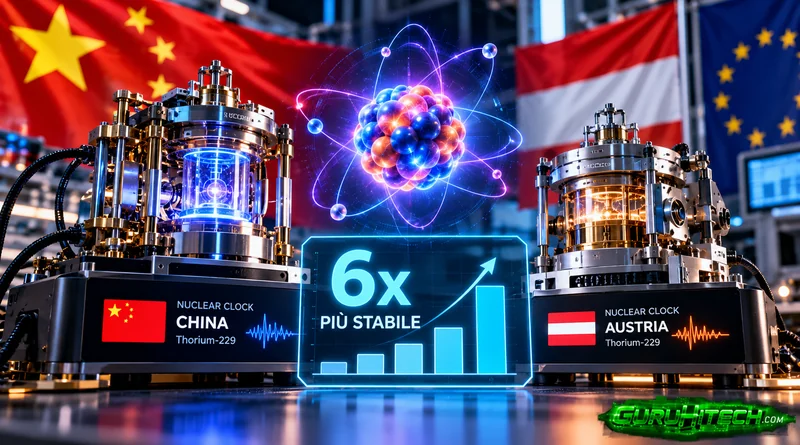 Orologi nucleari, svolta storica: quello cinese è sei volte più stabile del rivale europeo