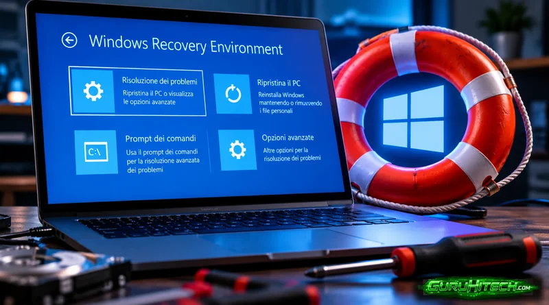 Windows non si avvia? Come usare Windows RE per salvare il PC