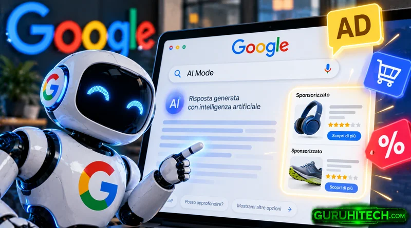 Google porta la pubblicità nelle ricerche con IA: annunci anche nelle conversazioni