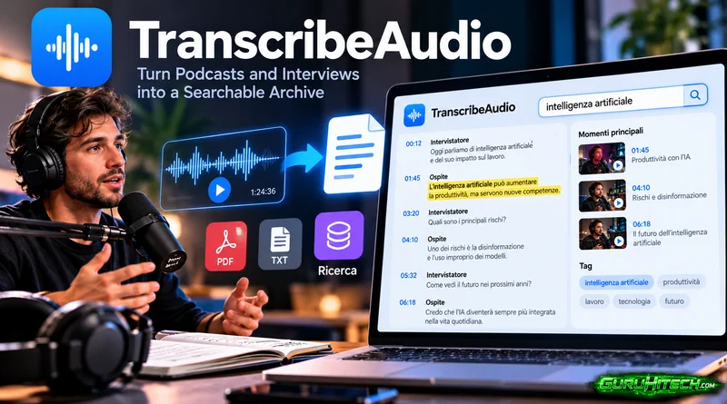TranscribeAudio: Turn Podcasts and Interviews into a Searchable Archive