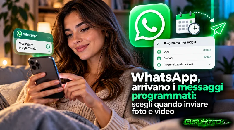 WhatsApp, arrivano i messaggi programmati: scegli quando inviare foto e video