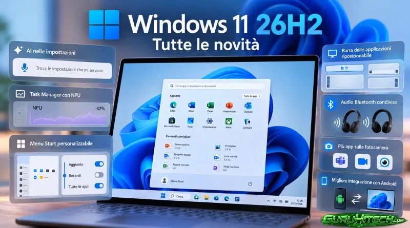 Windows 11 26H2 è disponibile: tutte le novità dell’aggiornamento Microsoft